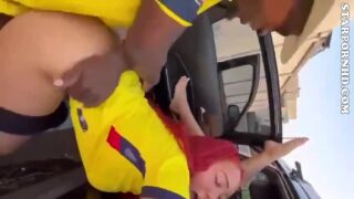Luisa Espinoza Fucking Threesome with stranger in car !!!